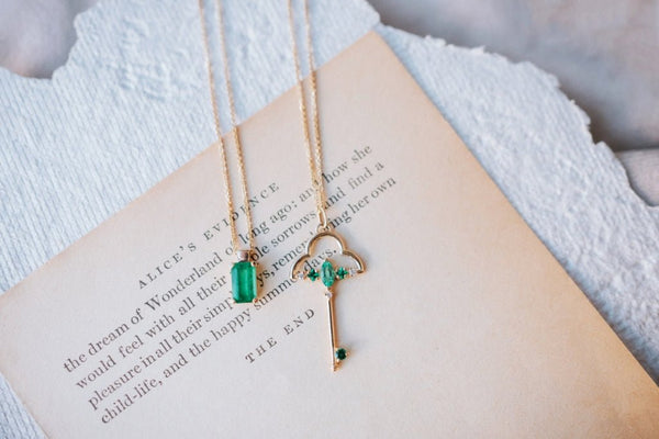 Emerald and diamond magic key
