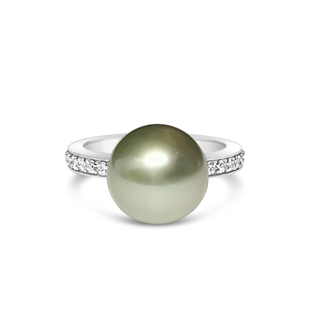 MANA || Bague perle de Tahiti et diamants - Main Image