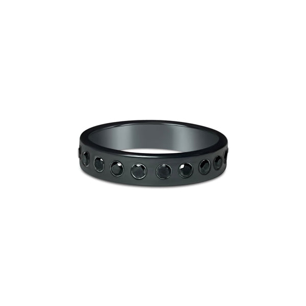 NIOBI || black niobium ring with black diamonds