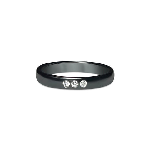 NIOBI || black niobium ring with diamonds