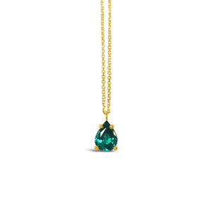 Pear emerald necklace