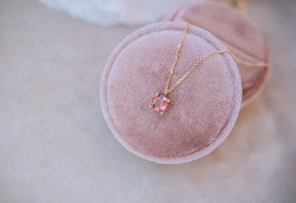 Raspberry spinel necklace