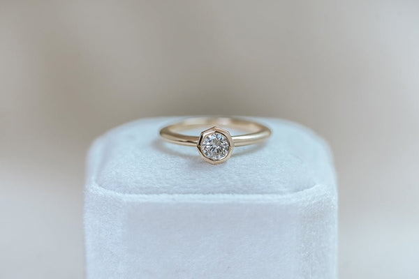 RAYOL || solitaire bezel diamond ring