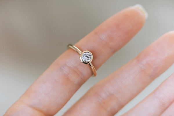 RAYOL || solitaire bezel diamond ring