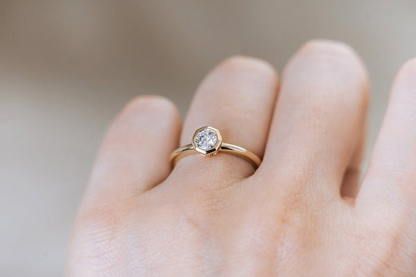 RAYOL || solitaire bezel diamond ring