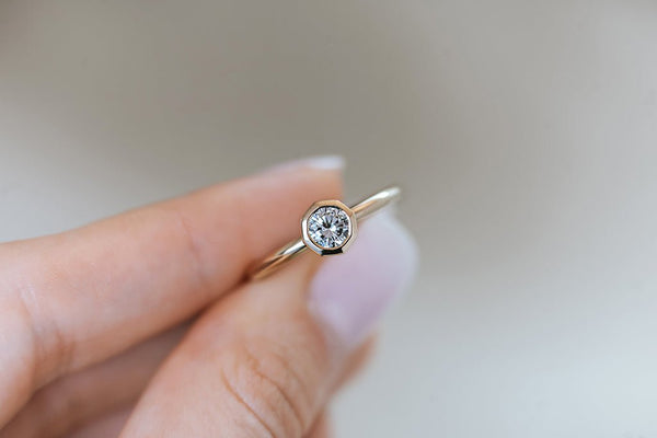 RAYOL || solitaire bezel diamond ring