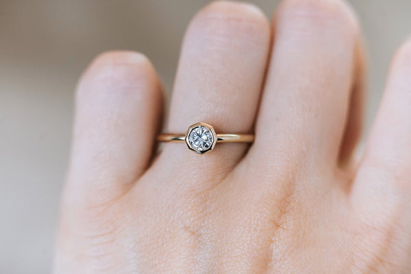 RAYOL || solitaire bezel diamond ring