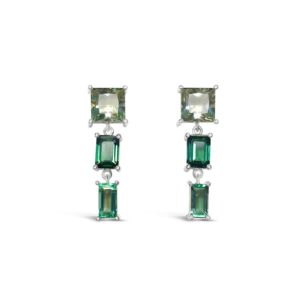 Tourmaline, beryl and green amethyst earrings