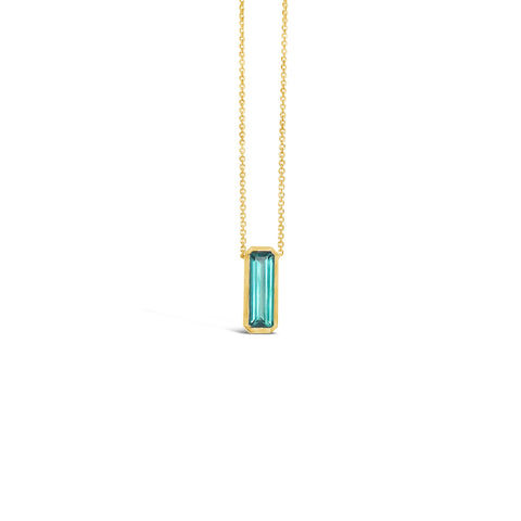 VERDE gold necklace with green tourmaline