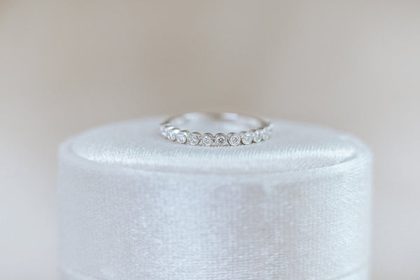 BERTOLLE || half-eternity bezel diamond band - LOFT.bijoux || Custom jewelry & wedding rings / Bijoux sur mesure & bagues de mariage || Montreal