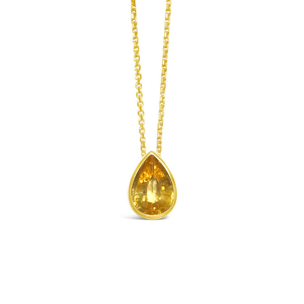 BORELLI || 1.71ct yellow sapphire necklace in yellow gold 14k