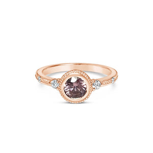 CRILLON || 0.5ct round pink sapphire and diamonds ring - LOFT.bijoux || Custom jewelry & wedding rings / Bijoux sur mesure & bagues de mariage || Montreal