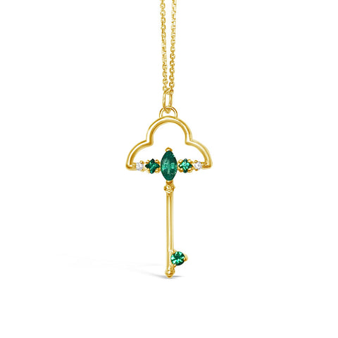 Emerald and diamond magic key - LOFT.bijoux || Custom jewelry & wedding rings / Bijoux sur mesure & bagues de mariage || Montreal