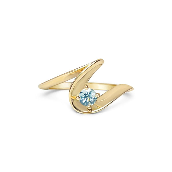 LAVANDOU || aquamarine gold wave ring - LOFT.bijoux || Custom jewelry & wedding rings / Bijoux sur mesure & bagues de mariage || Montreal