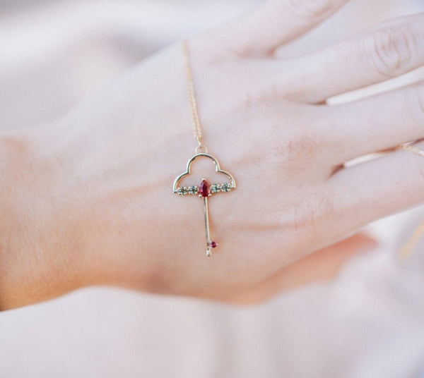 Magic KEY with rubies and tourmalines - LOFT.bijoux || Custom jewelry & wedding rings / Bijoux sur mesure & bagues de mariage || Montreal