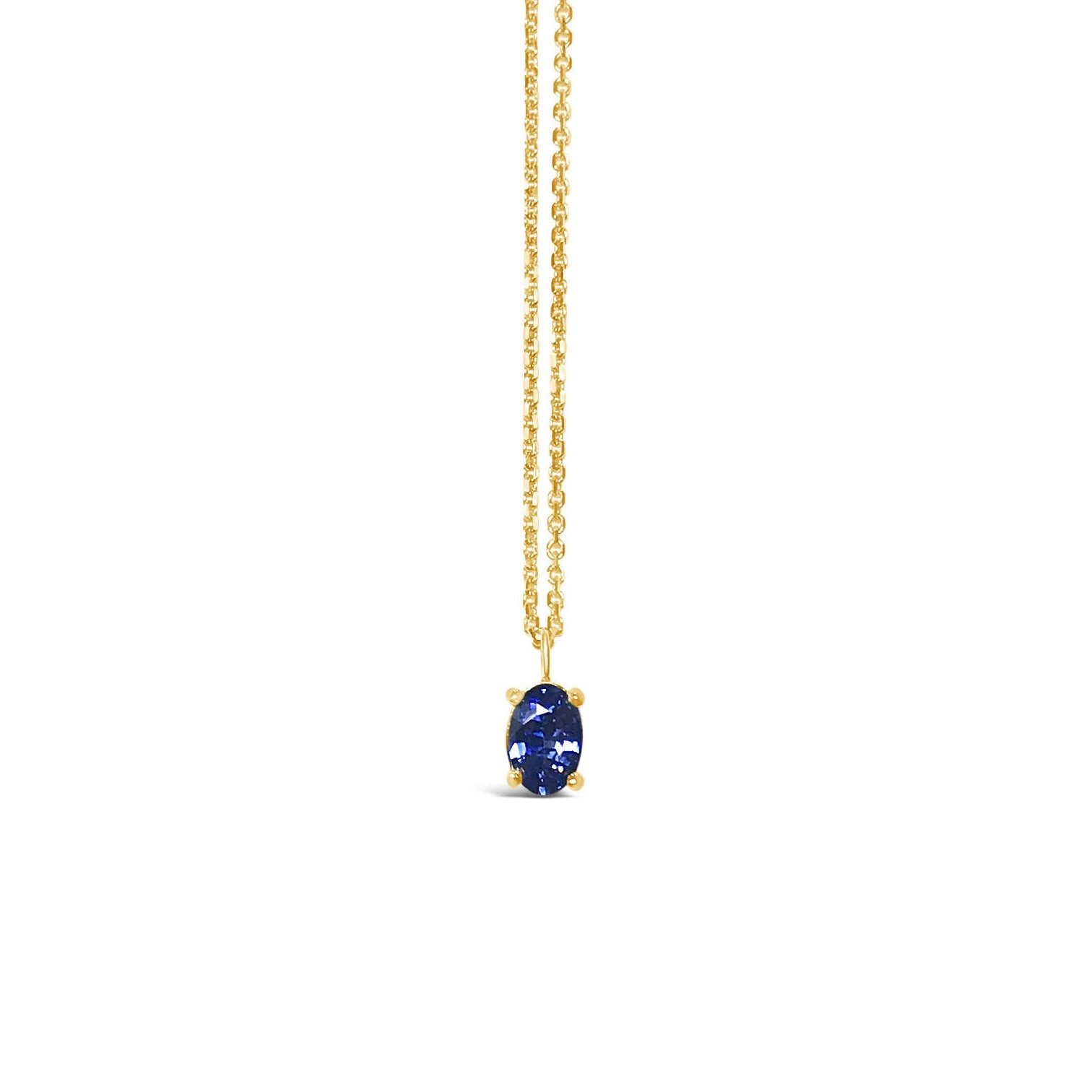 MERLINES || 0.5ct blue sapphire necklace in yellow gold 14k - LOFT.bijoux || Custom jewelry & wedding rings / Bijoux sur mesure & bagues de mariage || Montreal