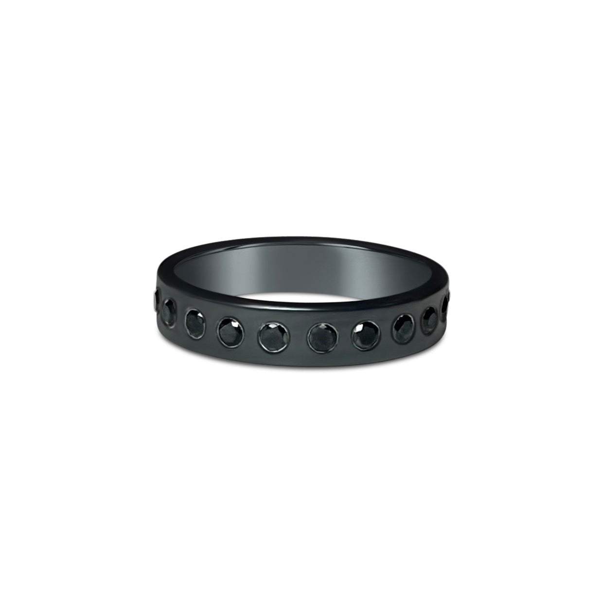 NIOBI || black niobium ring with black diamonds – LOFT.bijoux