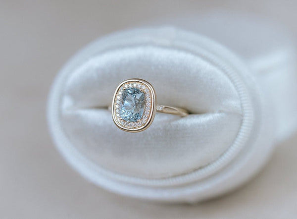 PASTELLA || 2.2ct pastel blue sapphire and diamonds ring