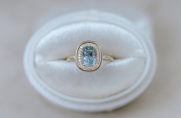 PASTELLA || 2.2ct pastel blue sapphire and diamonds ring