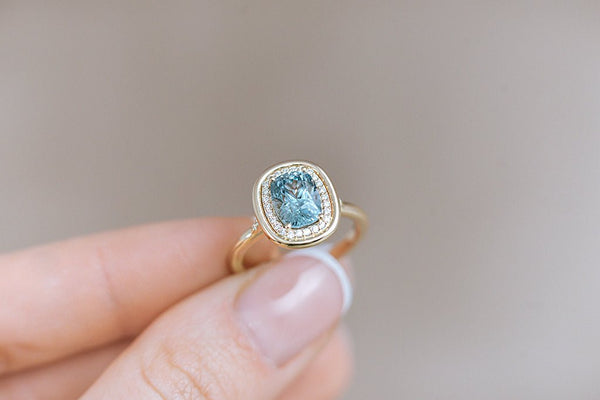 PASTELLA || 2.2ct pastel blue sapphire and diamonds ring