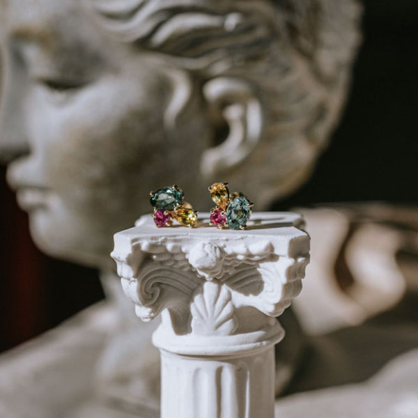 PETAL sapphire and tourmaline earrings