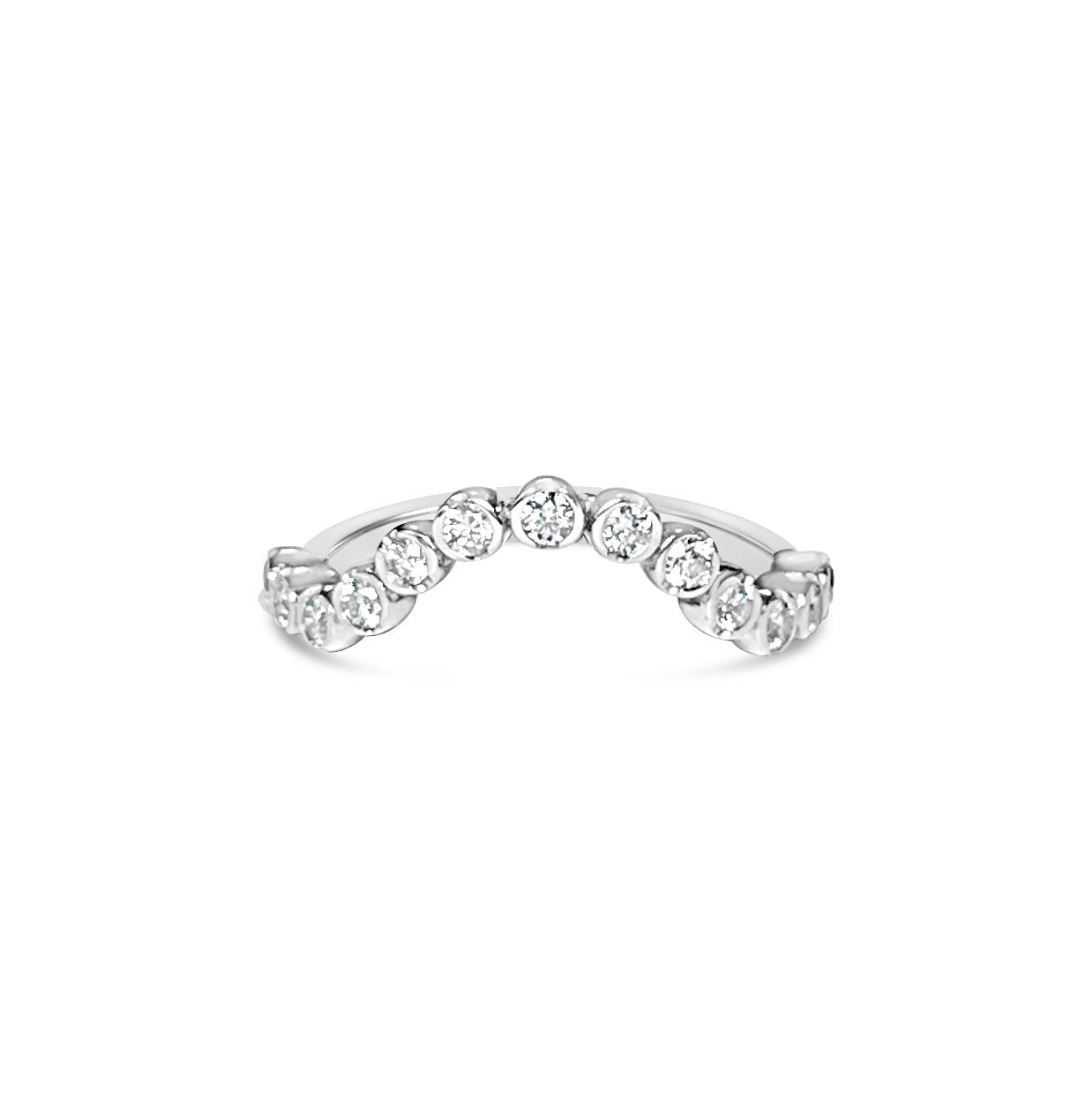 RODEZ || wave wedding diamond band