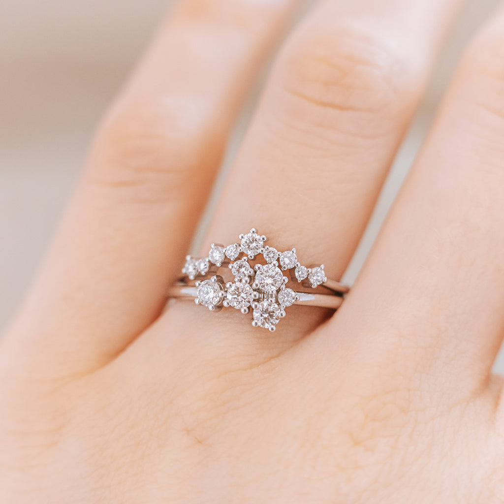 Eliza diamond cluster Victorian engagement ring – The Vintage Ring Company