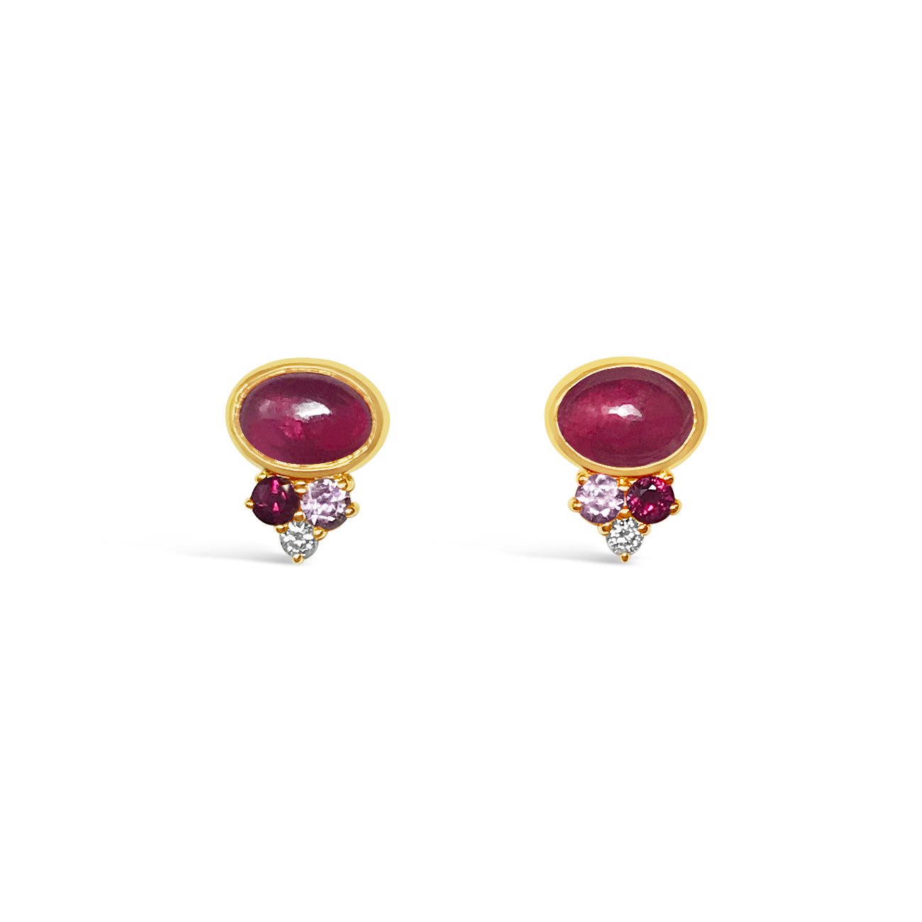 Strawberry Greenland sapphire earrings - LOFT.bijoux || Custom jewelry & wedding rings / Bijoux sur mesure & bagues de mariage || Montreal