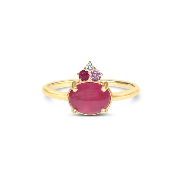 Strawberry Greenland sapphire ring - LOFT.bijoux || Custom jewelry & wedding rings / Bijoux sur mesure & bagues de mariage || Montreal