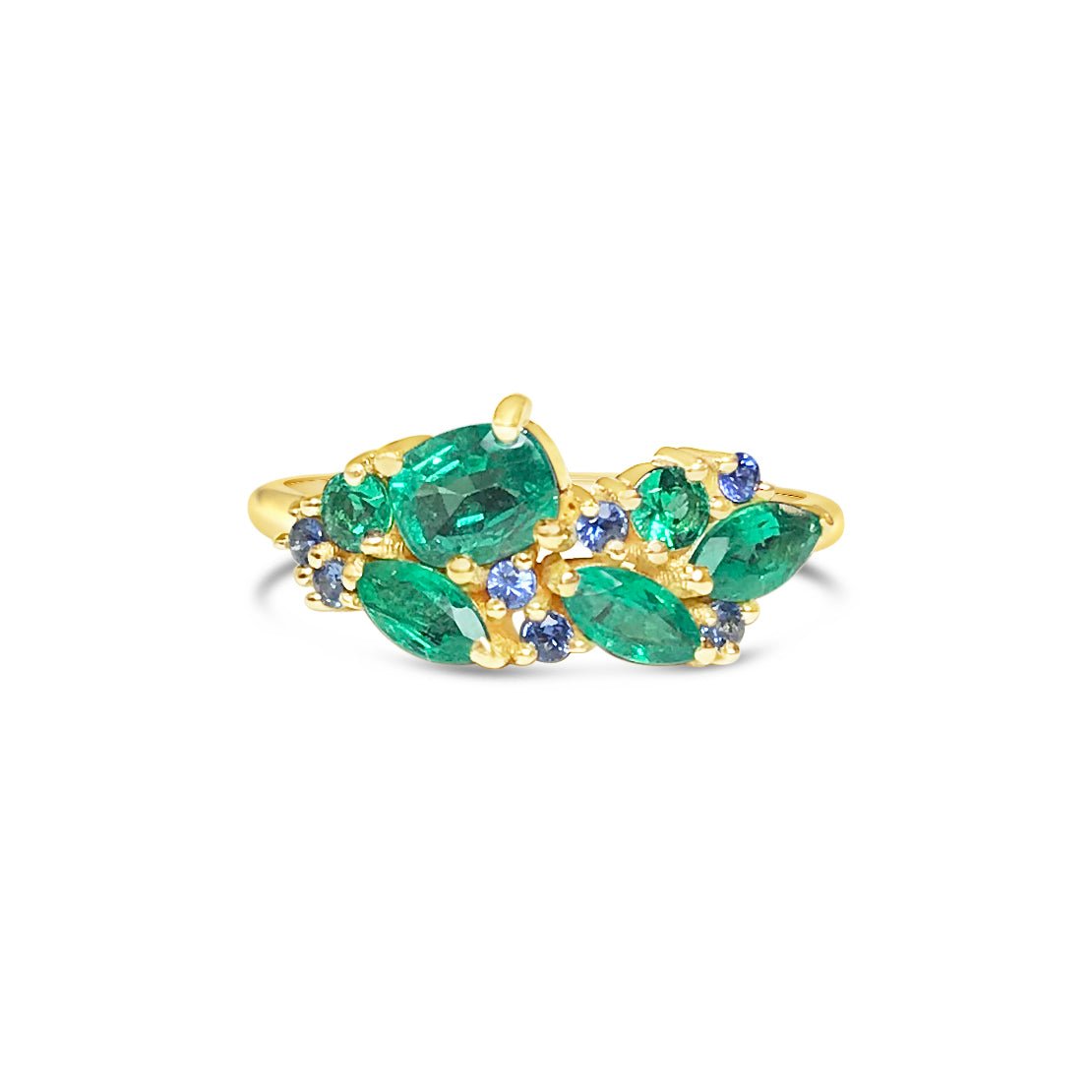 TOSCANA || emerald and sapphire ring - LOFT.bijoux || Custom jewelry & wedding rings / Bijoux sur mesure & bagues de mariage || Montreal