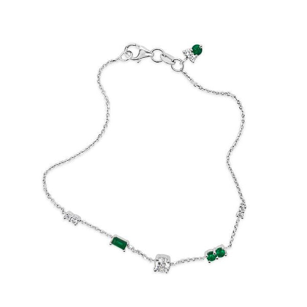 VELVET gold bracelet with diamonds and emeralds - LOFT.bijoux || Custom jewelry & wedding rings / Bijoux sur mesure & bagues de mariage || Montreal