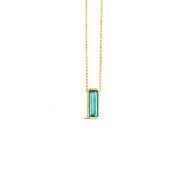 VERDE gold necklace with green tourmaline - LOFT.bijoux || Custom jewelry & wedding rings / Bijoux sur mesure & bagues de mariage || Montreal